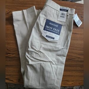 Haggar Iron Free Premium Khaki Straight Fit Pants - Light Khaki